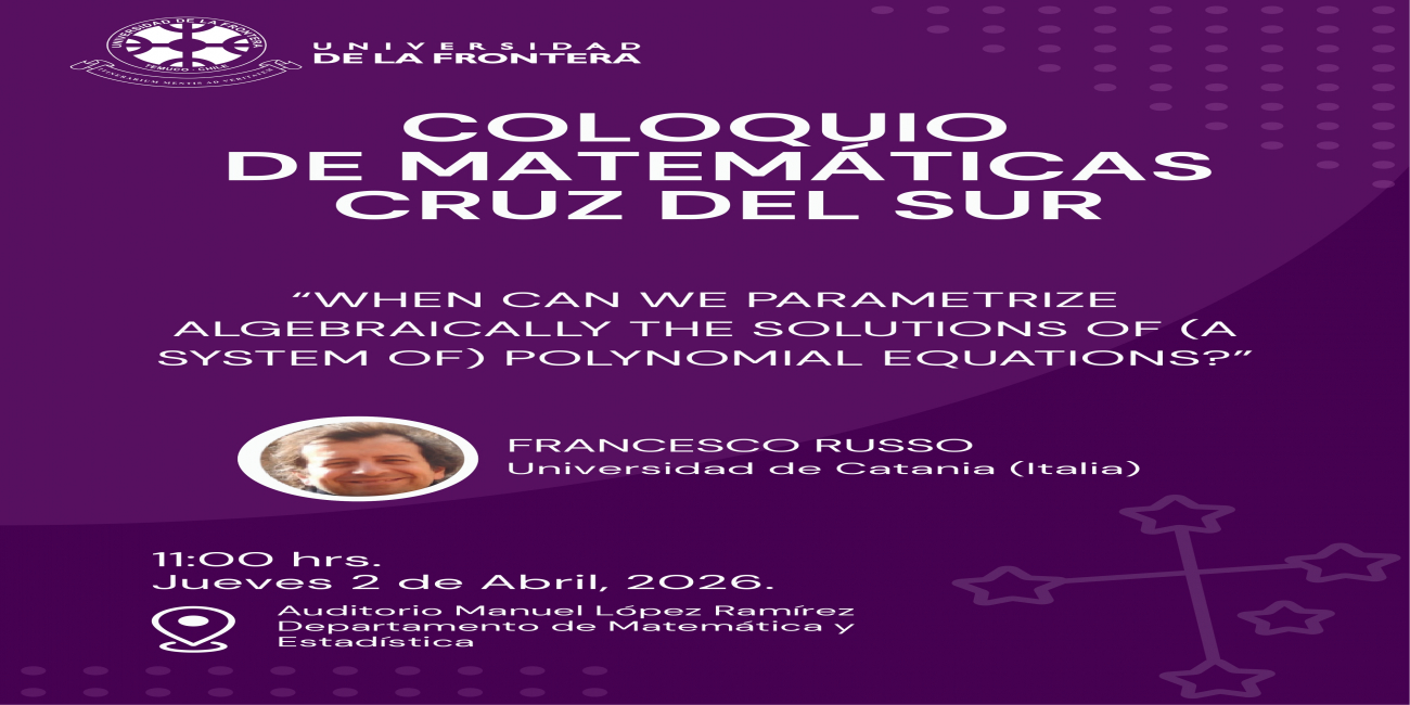 Coloquio de Matemáticas Cruz del Sur recibe al profesor Francesco Russo con su charla 